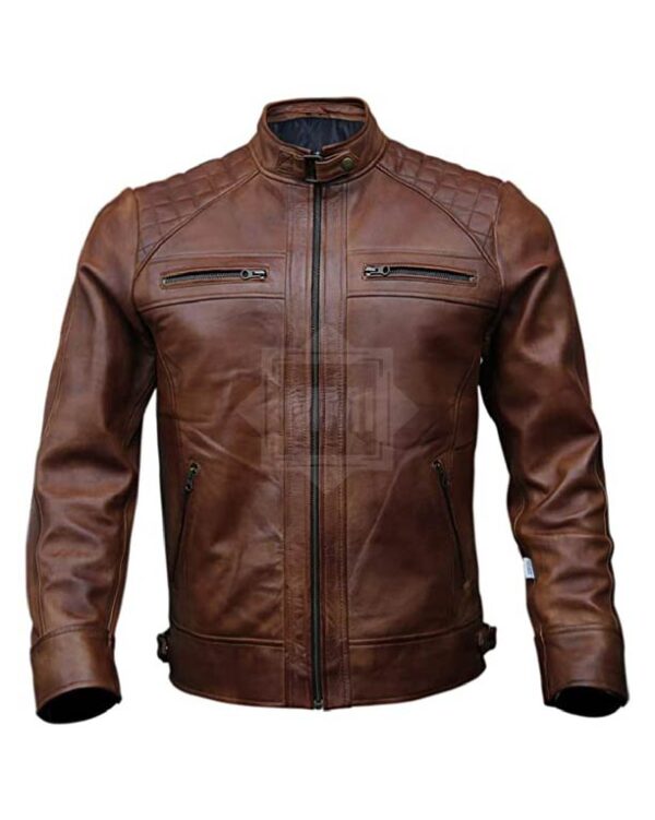 Coffee Brown Leather Jacket