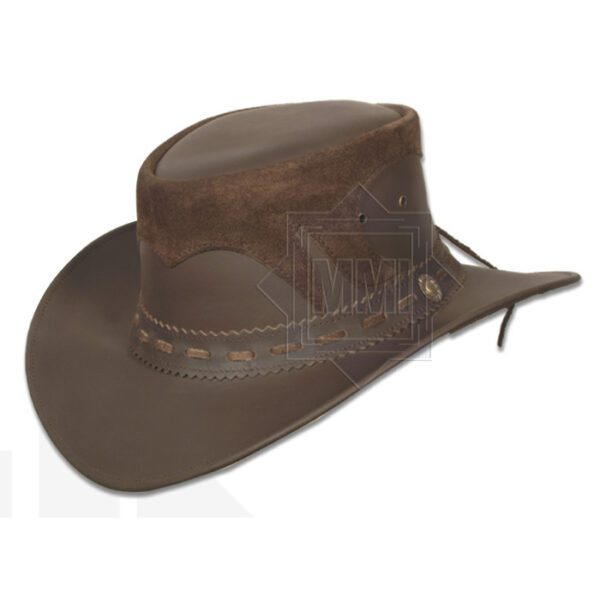 Brown Leather Cowboy Hat