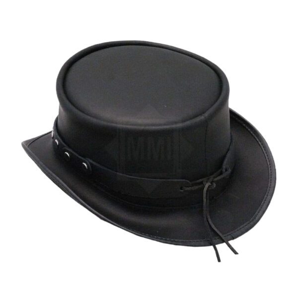 Black Leather Top Hat