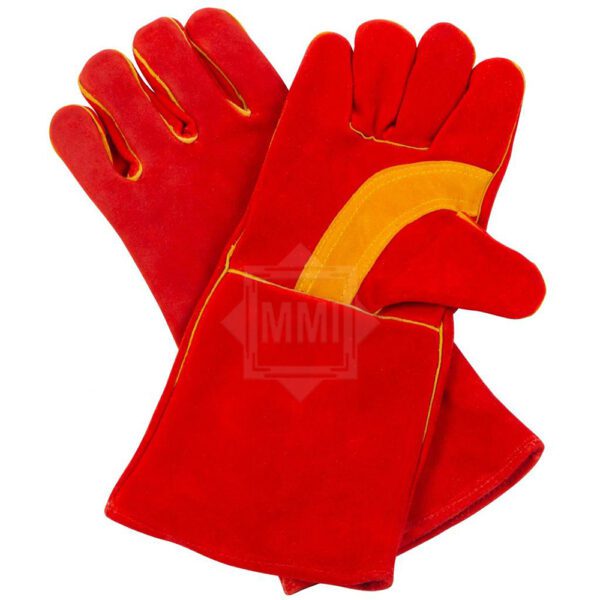 Red Leather welding gloves