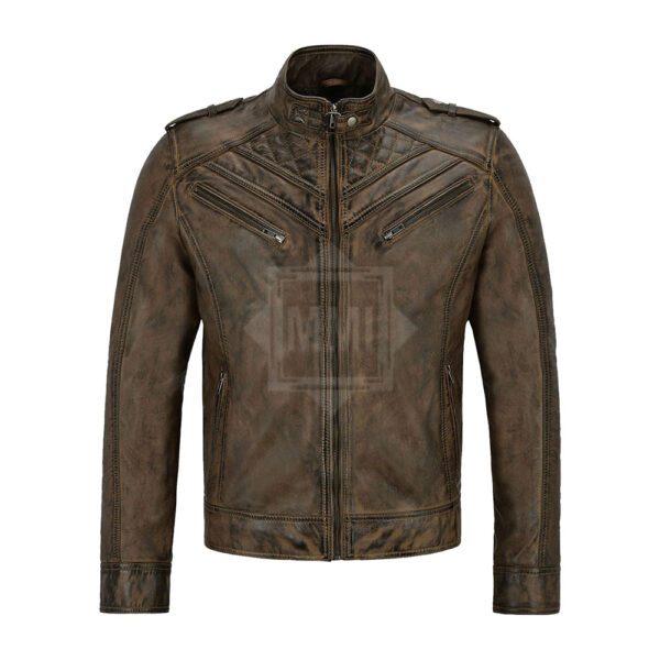 Dirty Brown Leather Jacket
