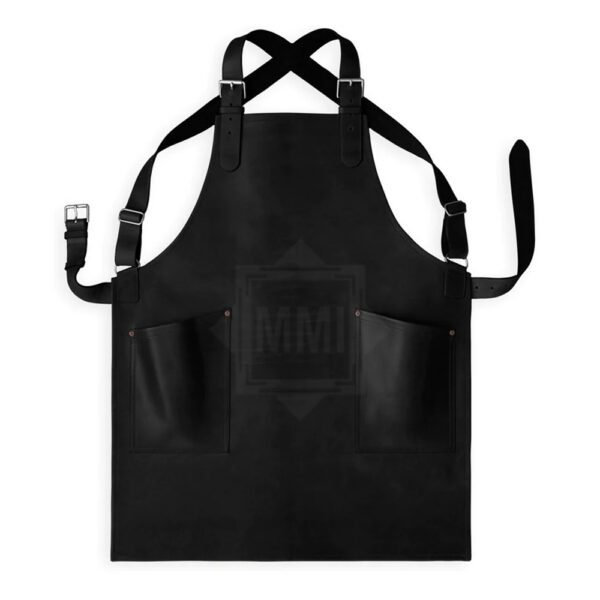 Black Leather Barber Apron