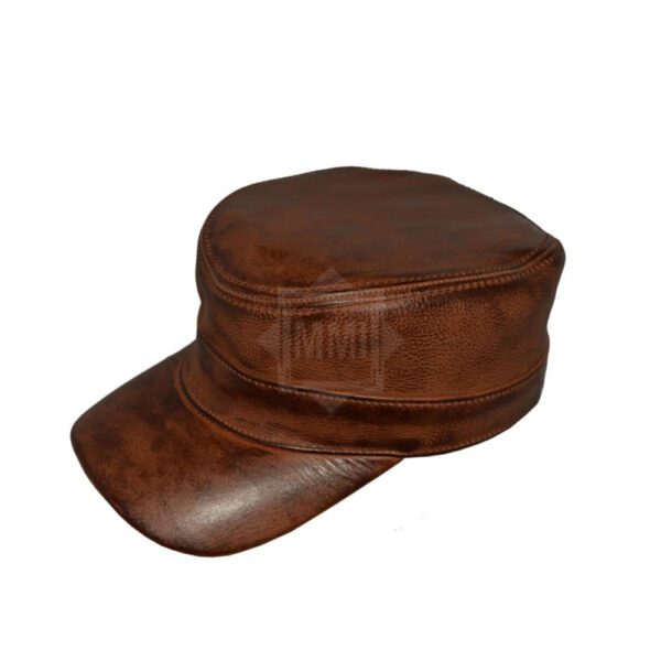 Brown Leather Cap