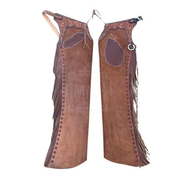 Dark brown leather chap