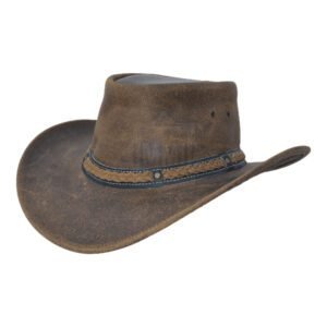 Tan Leather Cowboy Hat