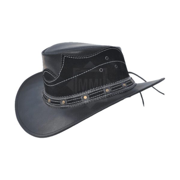 Black leather Hat