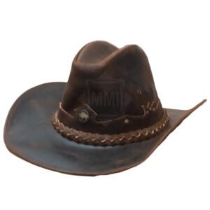 Brown Leather Cowboy Hat