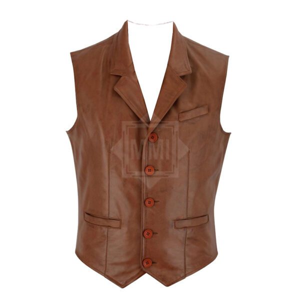 tan leather vest
