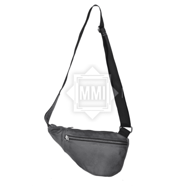 Grey Leather Shoulder Bag