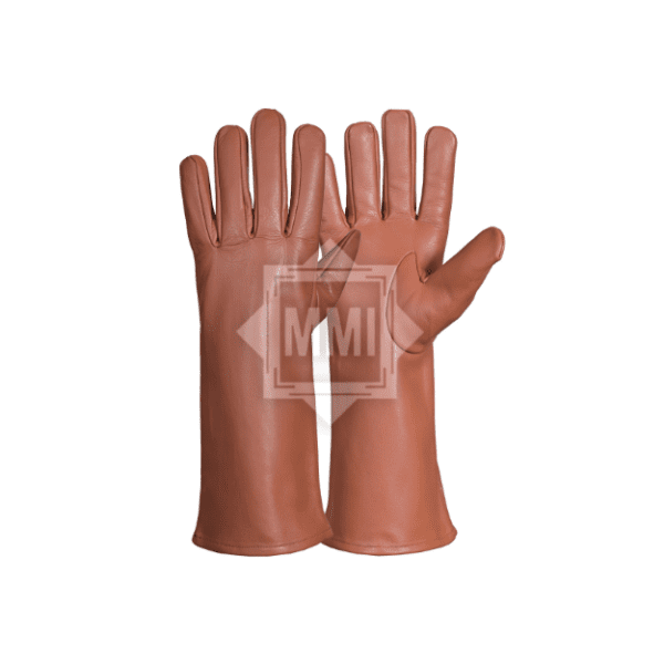 Brown Long Leather Gloves