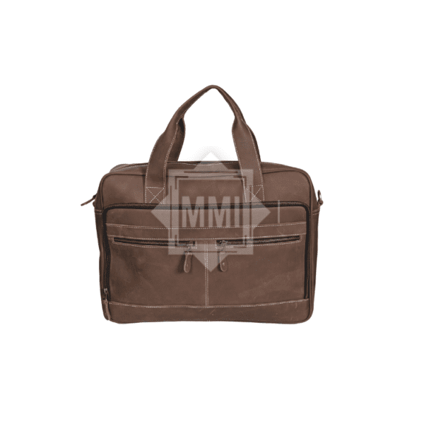 Brown leather laptop bag